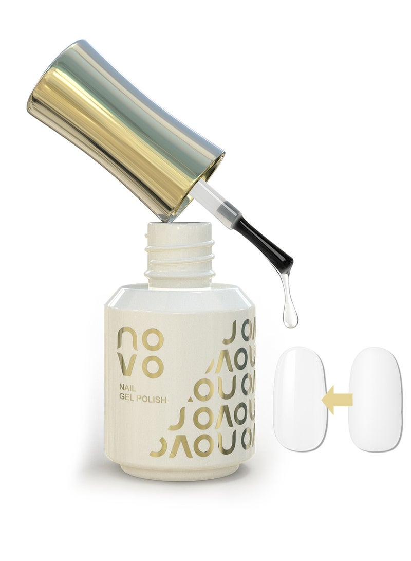 Novo Gel Top Coat, Large Capacity Glossy No Wipe Gel, UV & LED Cured Soak-Off Long-Lasting Clear Nail Polish for Home & Nail Salon 15ml - Image 1