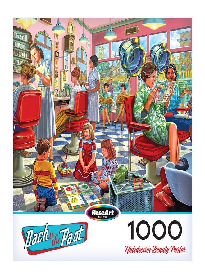 RoseArt - Back to the Past - Hairdresser Beauty Parlor 1000 Piece Jigsaw Puzzle - Retro Vintage Puzzle for Adults - Finished Size 26.625 x 19.25 Made in USA - Image 4