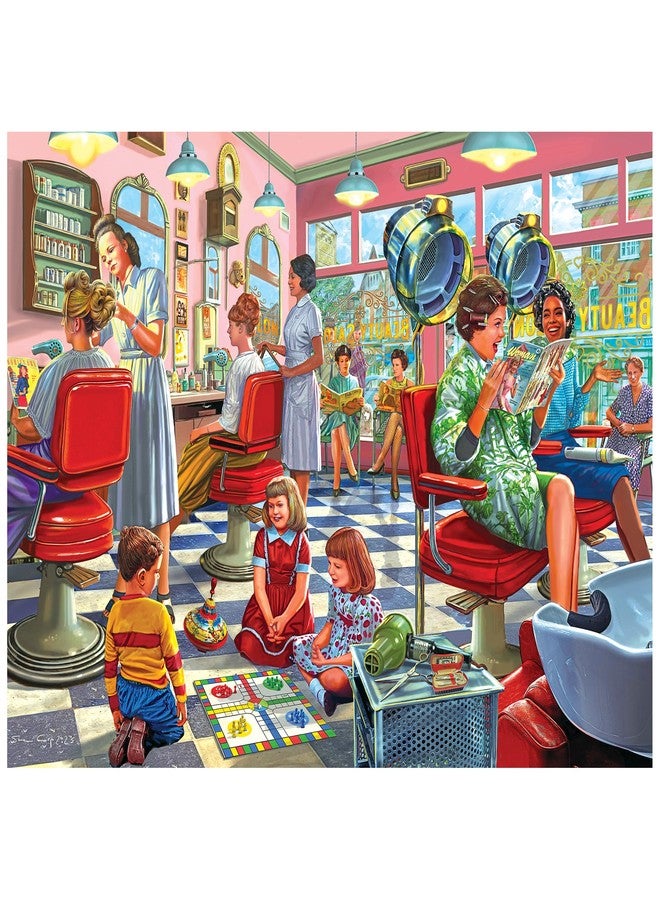 RoseArt - Back to the Past - Hairdresser Beauty Parlor 1000 Piece Jigsaw Puzzle - Retro Vintage Puzzle for Adults - Finished Size 26.625 x 19.25 Made in USA - Image 1