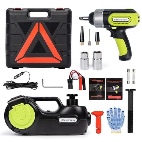 Anbull Electric Car Jack Kit 5 Ton,Hydraulic Car Jack Lift DC12V with Electric Impact Wrench & Inflator for SUV MPV Sedan Truck Tire Change & Garage Repair（Lifting Range 6.1-21.7 inch） - Image 1