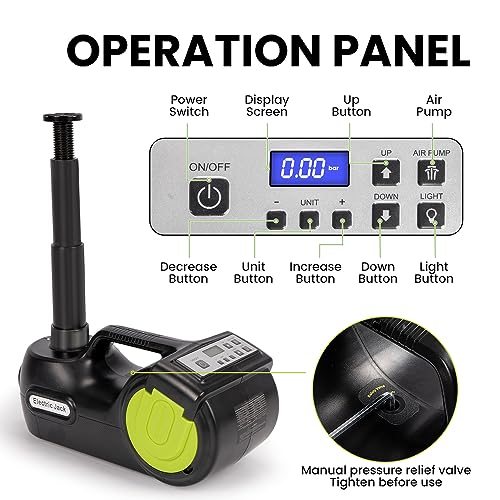 Anbull Electric Car Jack Kit 5 Ton,Hydraulic Car Jack Lift DC12V with Electric Impact Wrench & Inflator for SUV MPV Sedan Truck Tire Change & Garage Repair（Lifting Range 6.1-21.7 inch） - Image 4