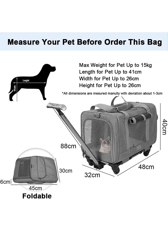 Pet Carrier,Wheeled Bag for Cats,Removable Wheels,Roomy,Foldable,Breathable,Suitable for Car Seats/Pet Hospitals - pzsku/ZF3A6CAE7A7BAB7656EA6Z/45/_/1721906506/535eb70b-6d76-4dc7-91c2-8656bc90622e