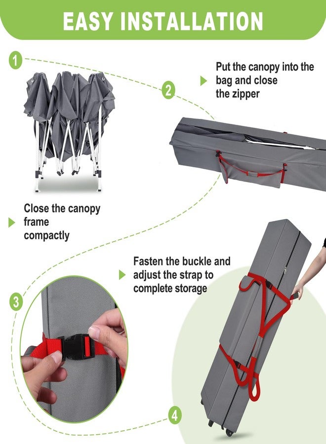 Cuddly Nest Wheeled Canopy Bag Replacement for 10x10 Pop Up Canopy Tent-Rolling Carry Storage Bag with Sturdy Handles,Large Pocket,Buckle Strap - Image 5