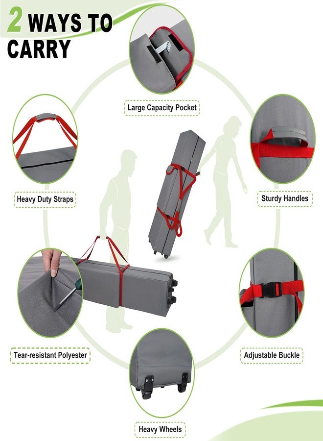 Cuddly Nest Wheeled Canopy Bag Replacement for 10x10 Pop Up Canopy Tent-Rolling Carry Storage Bag with Sturdy Handles,Large Pocket,Buckle Strap - Image 4