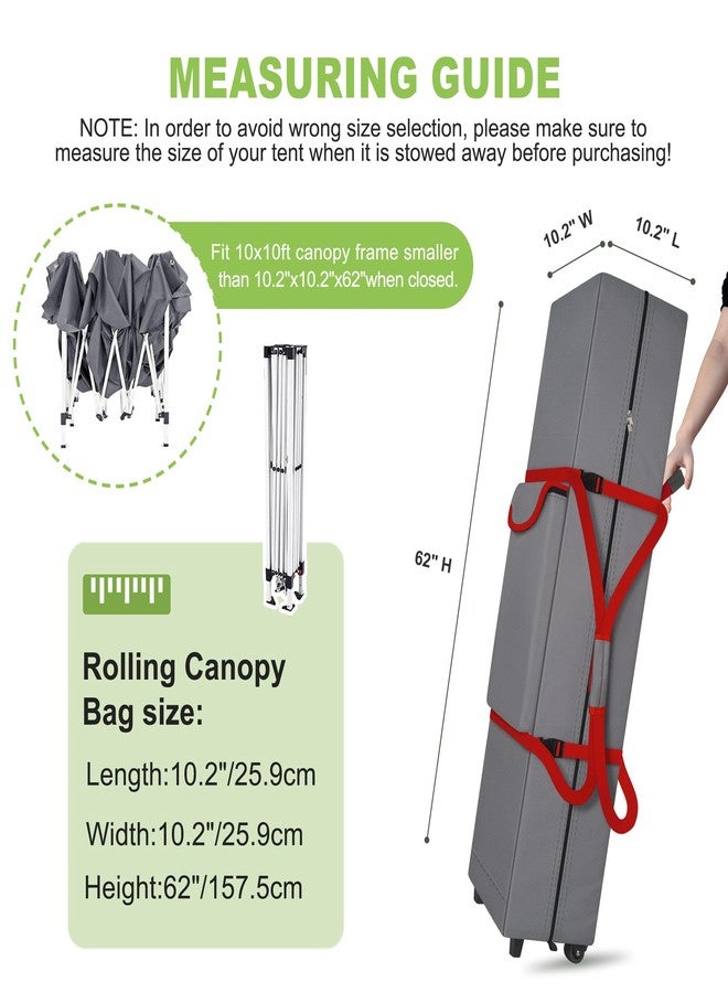 Cuddly Nest Wheeled Canopy Bag Replacement for 10x10 Pop Up Canopy Tent-Rolling Carry Storage Bag with Sturdy Handles,Large Pocket,Buckle Strap - Image 3