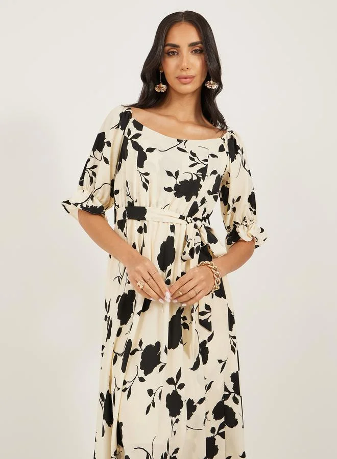 Styli Floral Print Maxi Dress