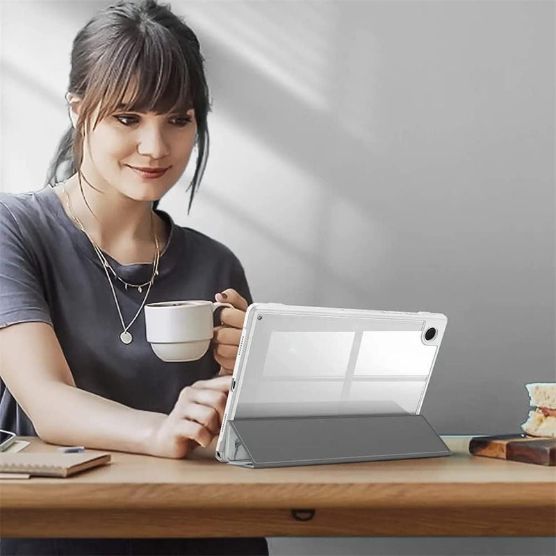 SYOSI Comptible For Samsung Galaxy Tab A8 Case, Hybrid Slim Case For 10.5 Inch 2022 Model Sm-X200, X205, X207 , Shockproof Cover With Clear Transparent Back Shell, Auto Wake Sleep Cloudy Marble - Image 2