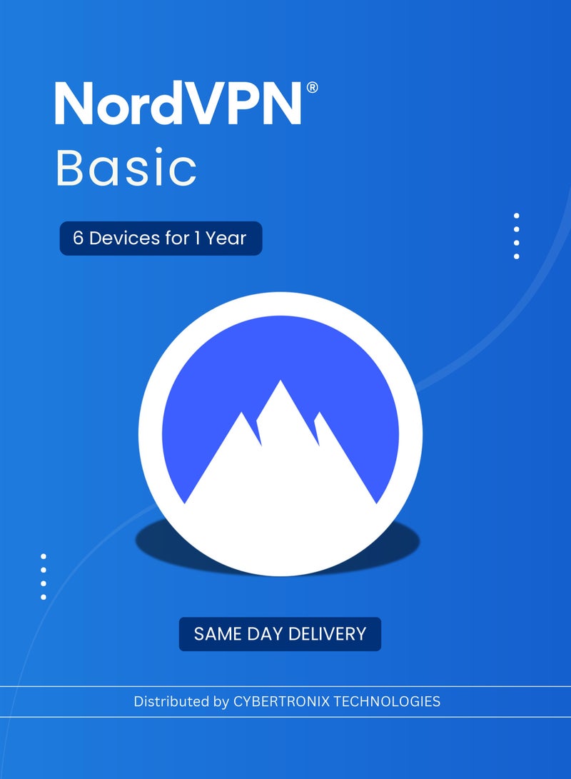 NordVPN نوردي في بي إن بيسك | 6 أجهزة لمدة سنة | ترخيص رقمي | توصيل في نفس اليوم