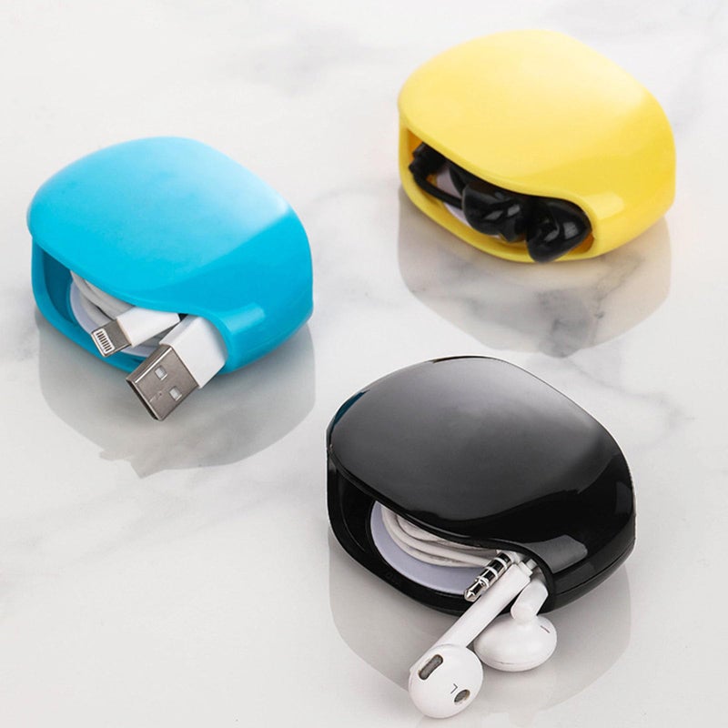 Blue Portable Travel Cord Storage Box For Multiple Device Cables - Image 5
