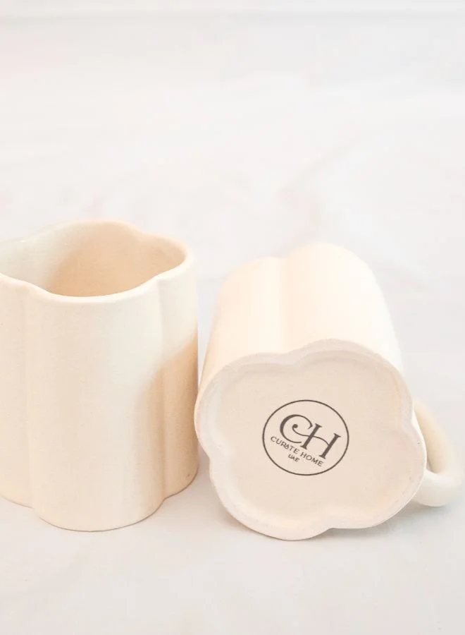 كيوريت هوم طقم كوبين بنقش الزهور