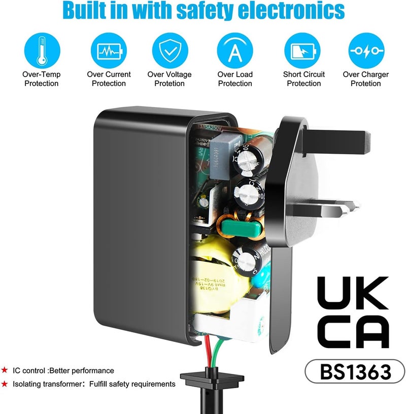 KFD 15V UK Mains 3 Pin Plug Charger for Anker NEBULA Capsule Max Mini Projector D2423 D2423111 AK-D2423111 AKD2423111 200 ANSI Lumen Portable Movie Mini Projector Power Supply AC/DC Adapter Cable - Image 3