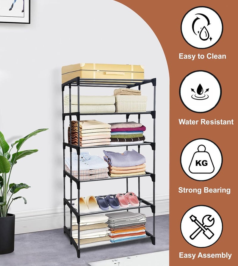 RAXON WORLD RAXON WORLD Multipurpose 6 Layer Heavy Duty Metal BookShoeCloth Foldable Rack for Anywhere Use - Image 4