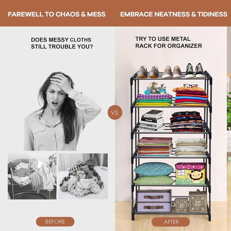 RAXON WORLD RAXON WORLD Multipurpose 6 Layer Heavy Duty Metal BookShoeCloth Foldable Rack for Anywhere Use - Image 5
