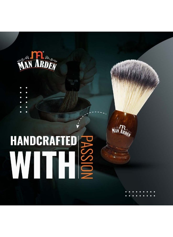 مان أردين فرشاة حلاقة فاخرة من مان آردن بلمسة نهائية عتيقة، بشعيرات فائقة النعومة والامتصاص، ومقبض طويل | خالية من القسوة | لحلاقة ناعمة - Image 4