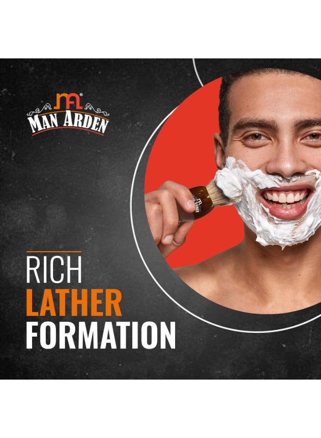 مان أردين فرشاة حلاقة فاخرة من مان آردن بلمسة نهائية عتيقة، بشعيرات فائقة النعومة والامتصاص، ومقبض طويل | خالية من القسوة | لحلاقة ناعمة - Image 3