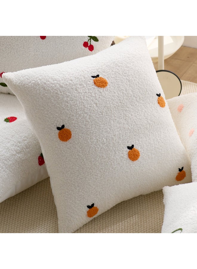 Teddy Velvet Pillow Case Style Bedside Soft Bag Back Cushion Living Room Decorative Pillow Sofa Embroidered Pillow Custom