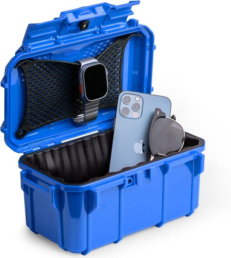 EVERGREEN 58 Waterproof Dry Box Protective Case - Travel Safe/Mil Spec/USA Made - for Cameras, Lenses, Phones, Pistols, First Aid, Boating, Water Sports, Tacklebox, Ammo Can, Deck Boxes (Blue) - Image 1