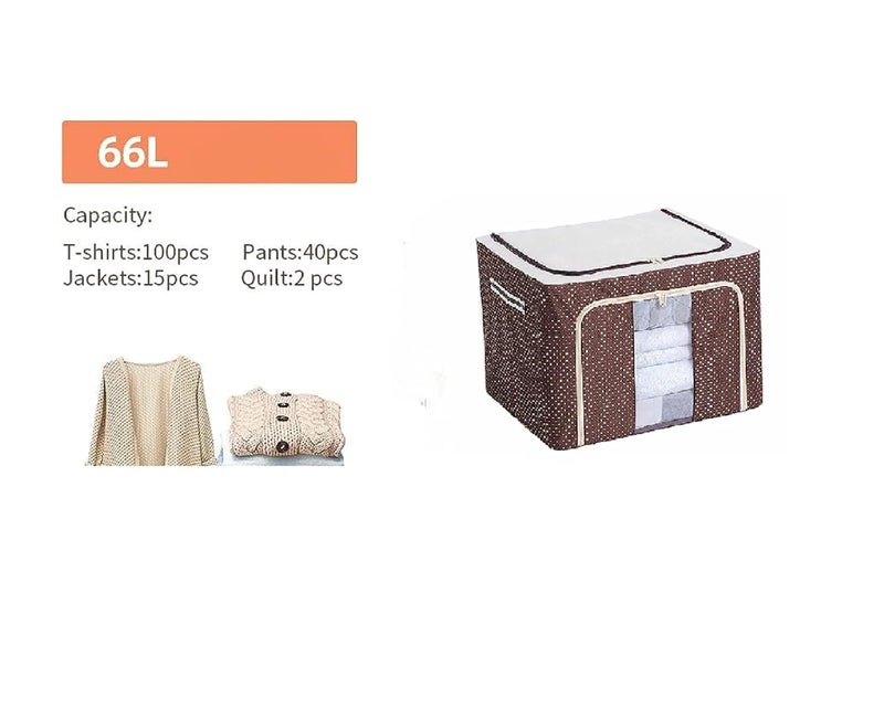 Asterin Sales Asterin Sales 1 Piece Durable Large Clothing Bedding Toys Storage Basket Bags Containers Organizers Storage Boxes with steel frame 66 Liter Multicolor - Image 4