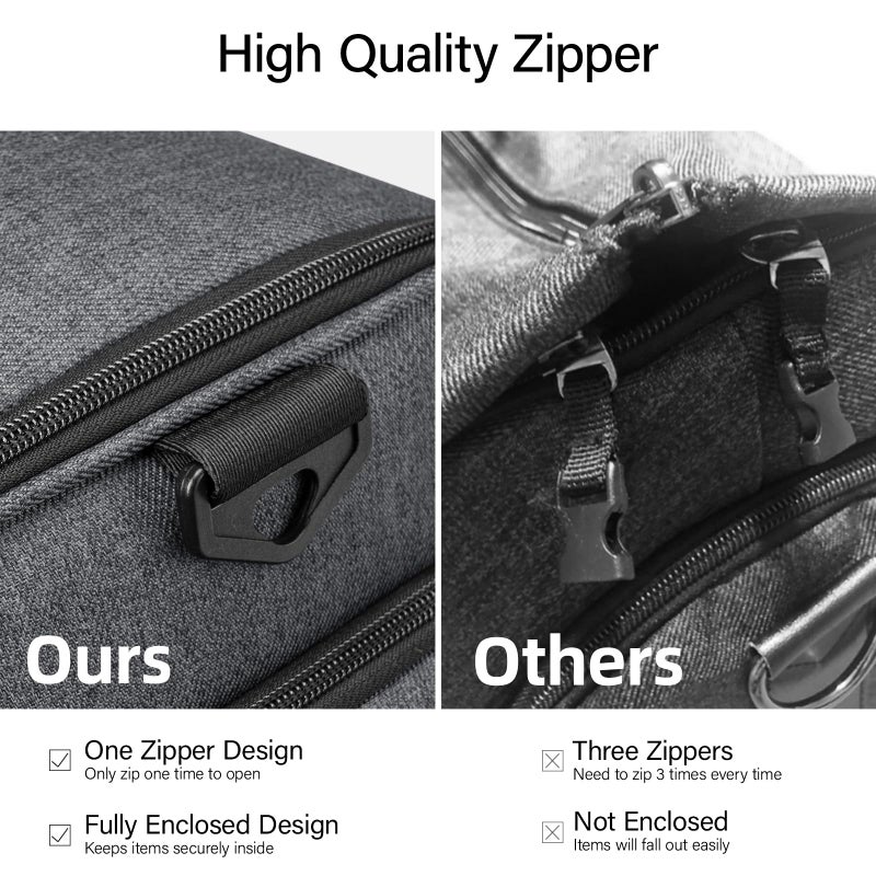 Hanke Carry on Garment Bags for Travel,Convertible Duffle Bag Luggage Bag Weekend Bag with Shoe Compartment,2 in 1 Hanging Suitcase Suit Bag for Men Women,Dark Grey - Image 5