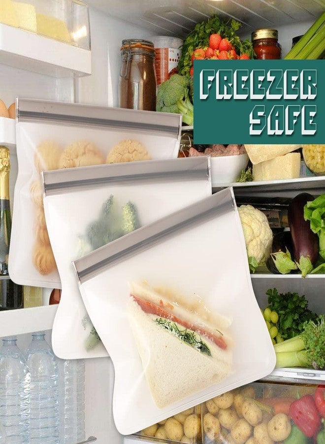 Cozihom Reusable Ziplock Bags, Food Storage Bags, Leakproof Reusable Quart Bags for Marinate Meats, Fruit, Snack, Home Organization, Eco-Friendly, Pack of 8 - Image 3