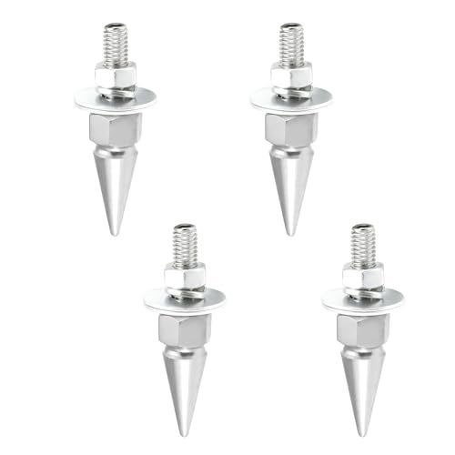 YTFRL 4PCS License Plate Screw Kit Anti Theft Aluminum Alloy Spike Shape License Plate Fasteners RustProof AntiRattle Car Tag Fasteners Plate Frame Bolts for Car Truck Motorcycle Silver - Image 1