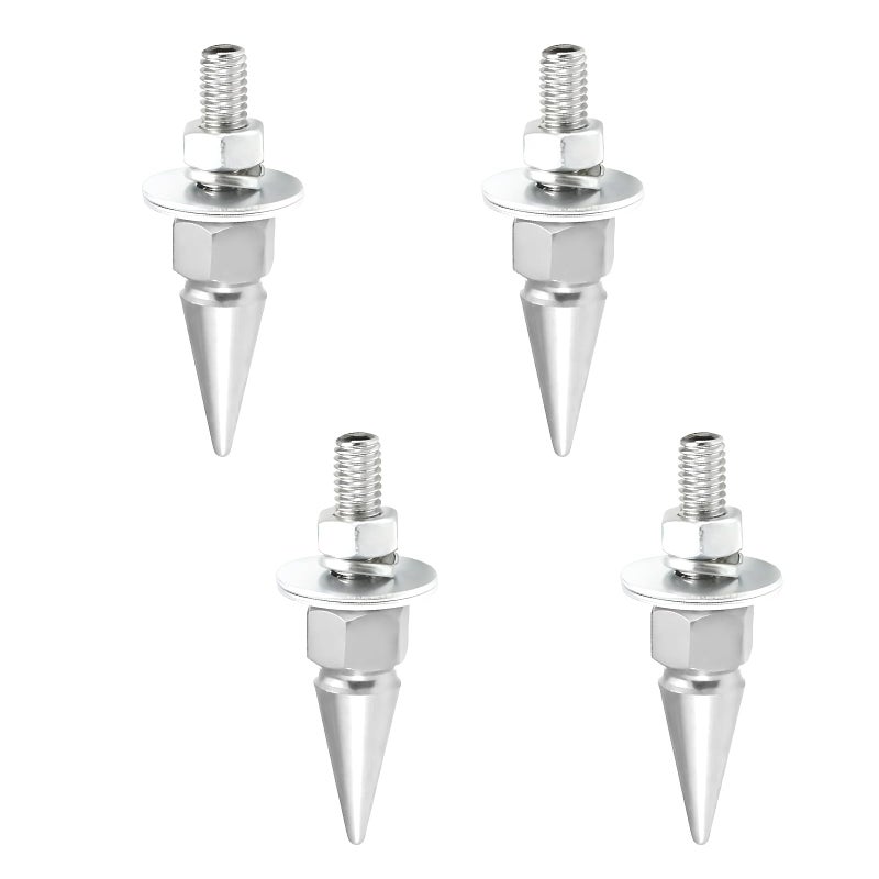 YTFRL 4PCS License Plate Screw Kit Anti Theft Aluminum Alloy Spike Shape License Plate Fasteners RustProof AntiRattle Car Tag Fasteners Plate Frame Bolts for Car Truck Motorcycle Silver - Image 3