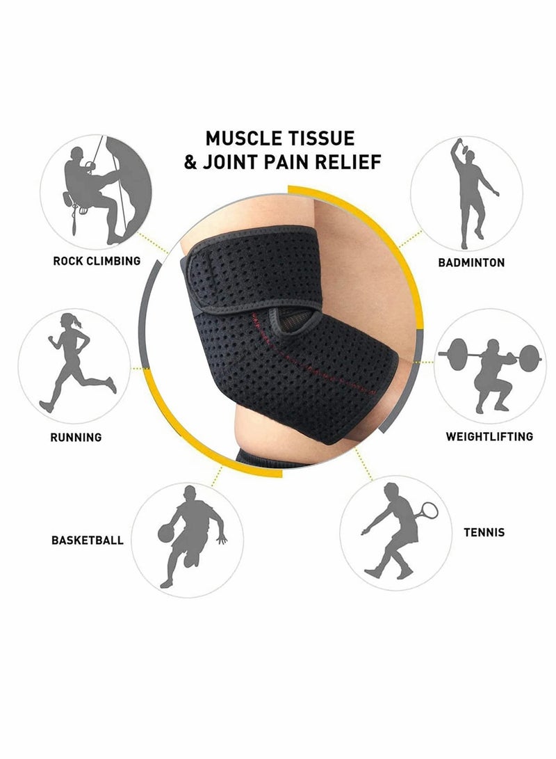 Elbow Support, Breathable Elbow Support Arm Brace, Tennis Support brace, Wrap for Golfers, Sports Injury Rehabilitation & Protection Against Reinjury - Image 4