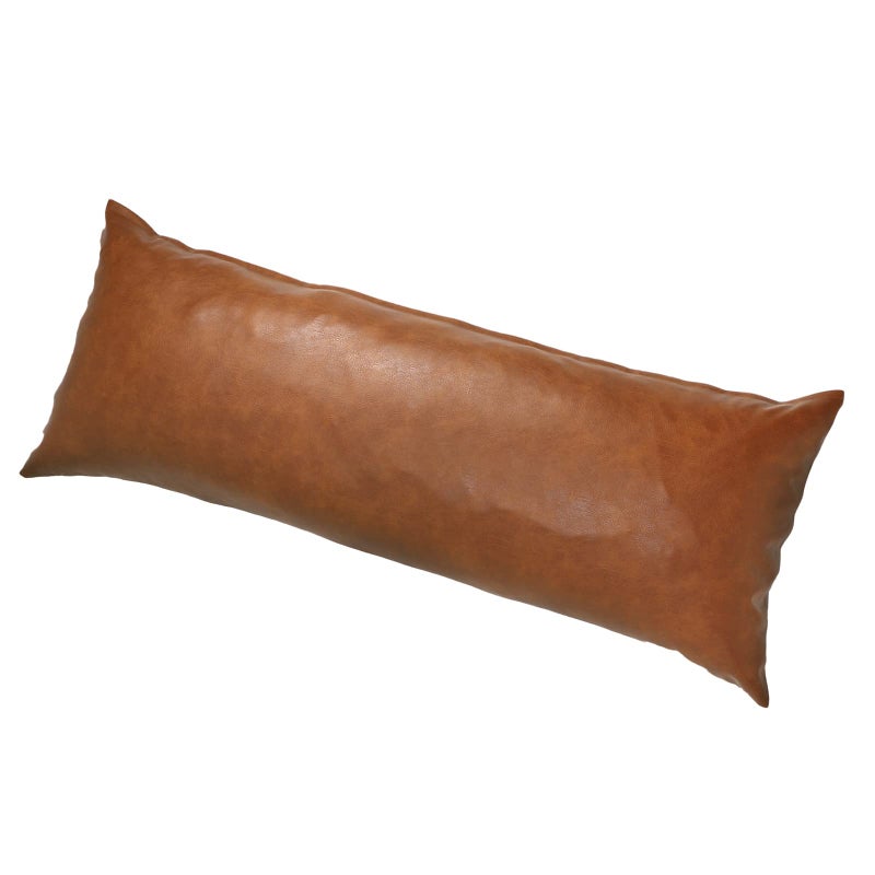 PANOD Luxury Full Body Pillow Covers 21 x 54Decorative Premium Faux Leather Long Pillow Covers for Farmhouse Sofa Couch Bed LivingroomVegan Brown