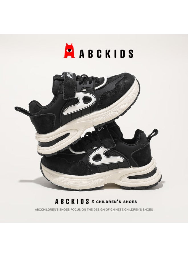 Abc Kids Kids Running Shoes Four Seasons Leather Thick Sole Boys Casual Shoes Sy533603666py Black Size 31 - Image 2