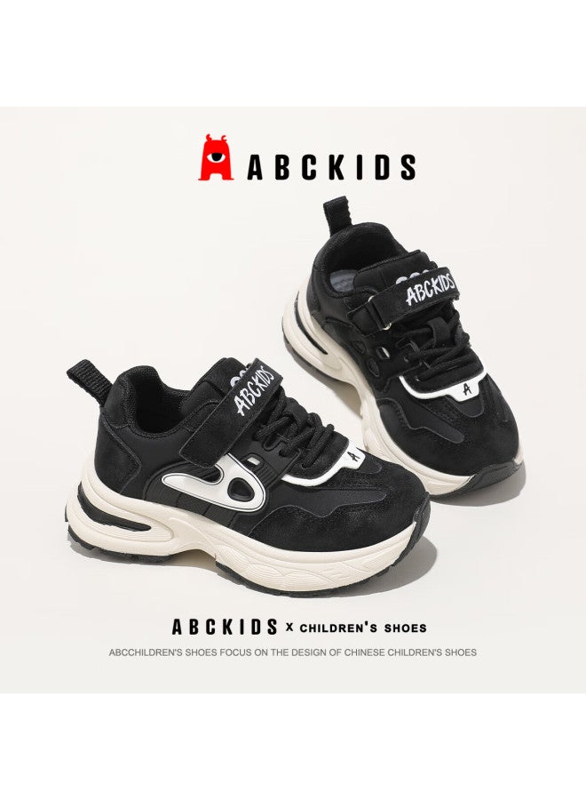 Abc Kids Kids Running Shoes Four Seasons Leather Thick Sole Boys Casual Shoes Sy533603666py Black Size 31 - Image 4