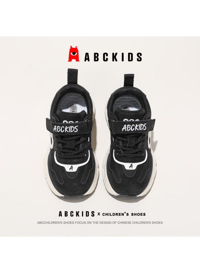 Abc Kids Kids Running Shoes Four Seasons Leather Thick Sole Boys Casual Shoes Sy533603666py Black Size 31 - Image 3