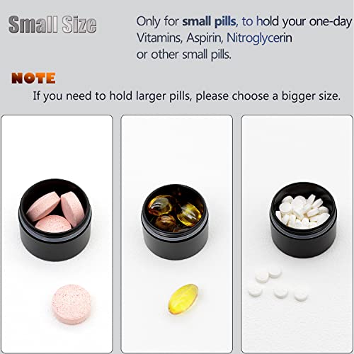 PPFISH EDC Portable Daily Pill Case, Heavy Duty Aluminium Alloy Round Pill Box, Waterproof Travel Pill Organizer, Pocket Purse Medicine Vitamin Holder EDC Container for Outdoor Camping Working - Image 5