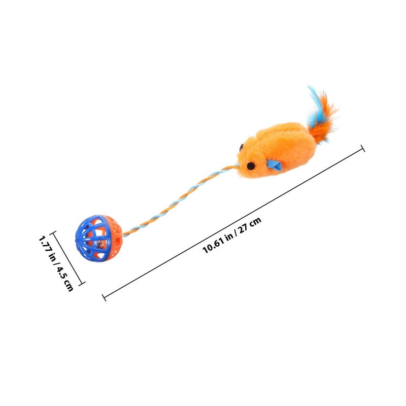 Orange Plush Cat Toy with Bell Bite Resistant Interactive Teaser Ball for Kitten Training Play - Image 3