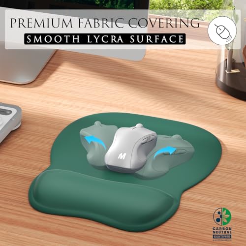MROCO Ergonomic Mouse Pad with Gel Wrist Rest, Comfortable Mousepad with Smooth Wrist Support Surface and Non-Slip PU Base for Pain Relief, Computer, Laptop, Office & Home, 9.4 x 8.1 in, Forest Green - Image 2