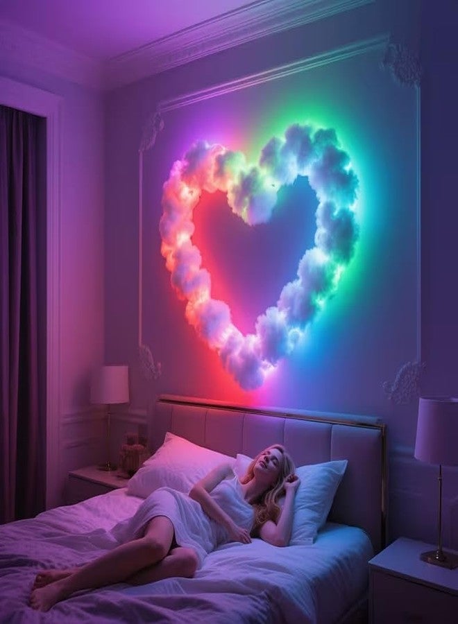 TECPHILE 3D DIY Cloud Light RGBIC Ceiling Kit - App & Remote Music Sync, 16M Colors Thunderstorm Effect, USB Powered Cotton Cloud LED Strip Lamp for Bedroom Gaming Room Insta Decor - Image 4