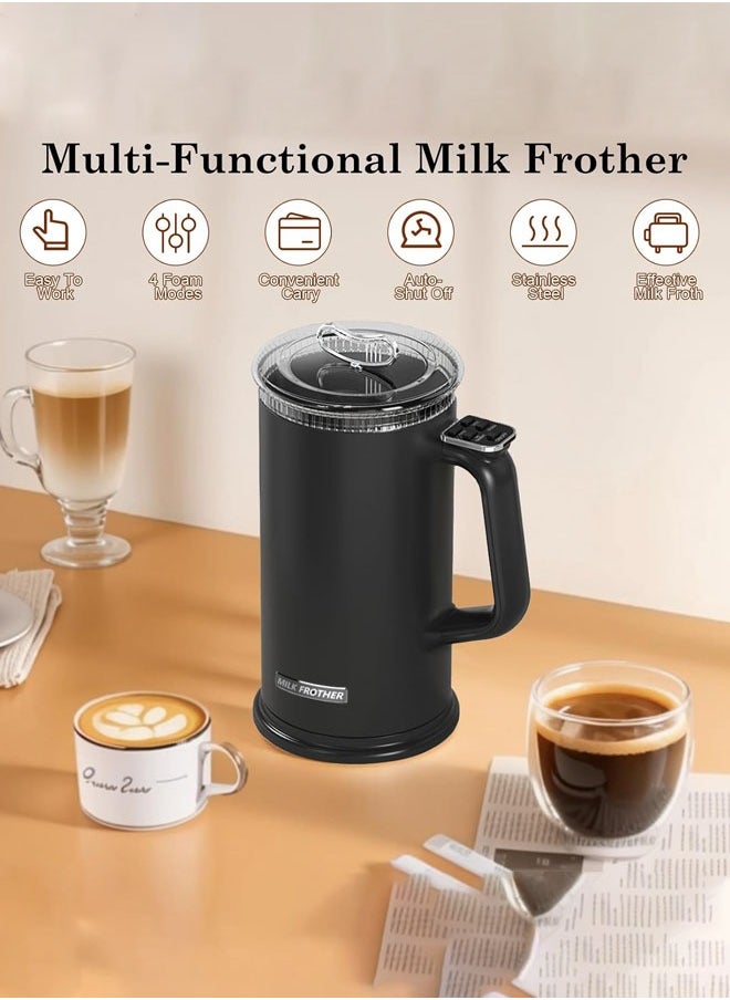 Joshberg Milk Frother, 4 in 1 Electric Milk Steamer,Automatic Hot and Cold Foam Maker and Milk Warmer for Latte, Cappuccinos, Macchiato, Non-Stick Interior, Lower Noise, Double Wall Material, Easy to Clean, Auto-Shut Off,Black  - Image 2