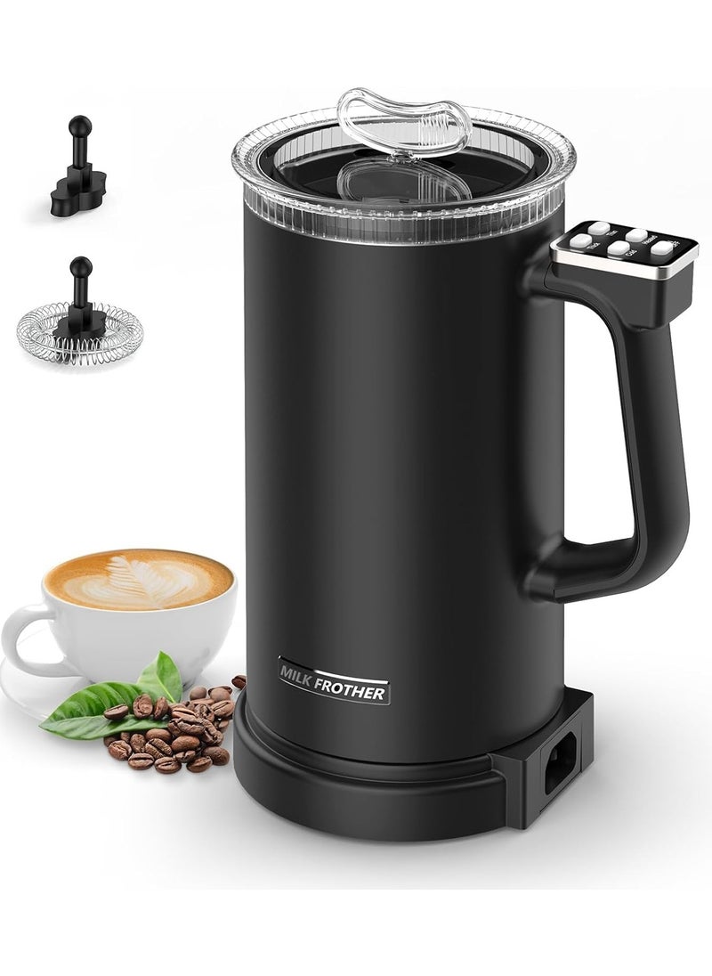 Joshberg Milk Frother, 4 in 1 Electric Milk Steamer,Automatic Hot and Cold Foam Maker and Milk Warmer for Latte, Cappuccinos, Macchiato, Non-Stick Interior, Lower Noise, Double Wall Material, Easy to Clean, Auto-Shut Off,Black  - Image 1
