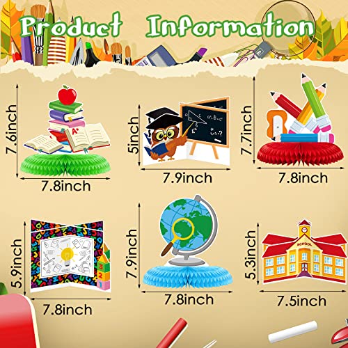 Epakh 10 Pieces Back to Table Centerpieces Bus Table Decorations Chalkboard Honeycomb Centerpieces Back to Party Decorations for Decor - Image 5