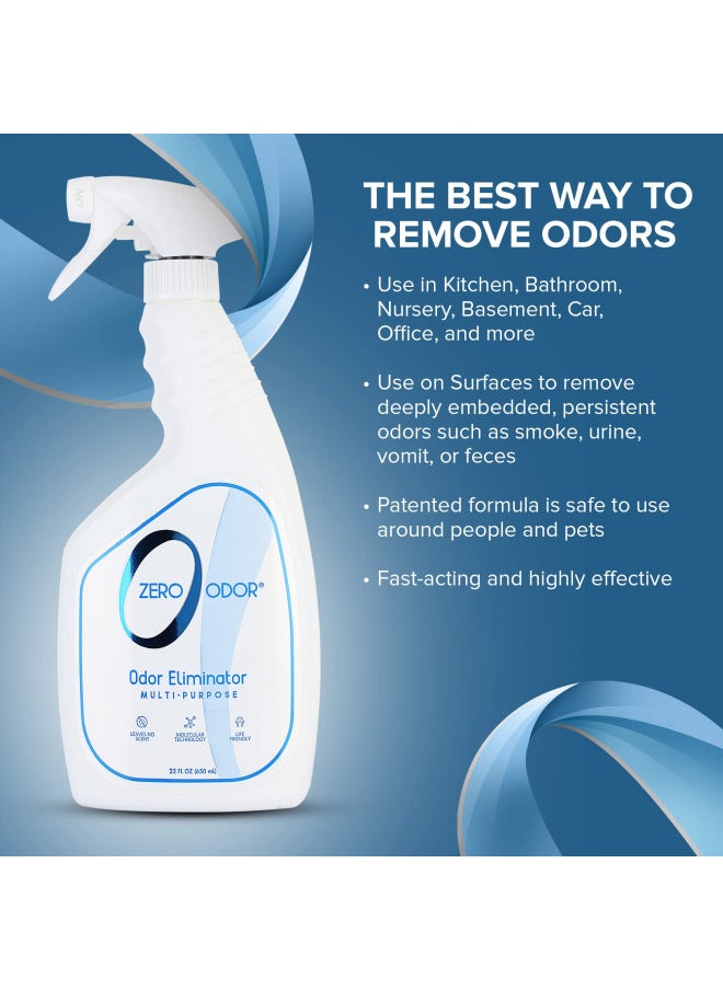 Zero Odor Zero Odor Multi-Purpose Odor Eliminator - Air & Surface Odor Patented Technology Best for Bathroom, Kitchen, Fabrics, Closet- Smell Great Again, 22oz (Over 500 Sprays)  - Image 2