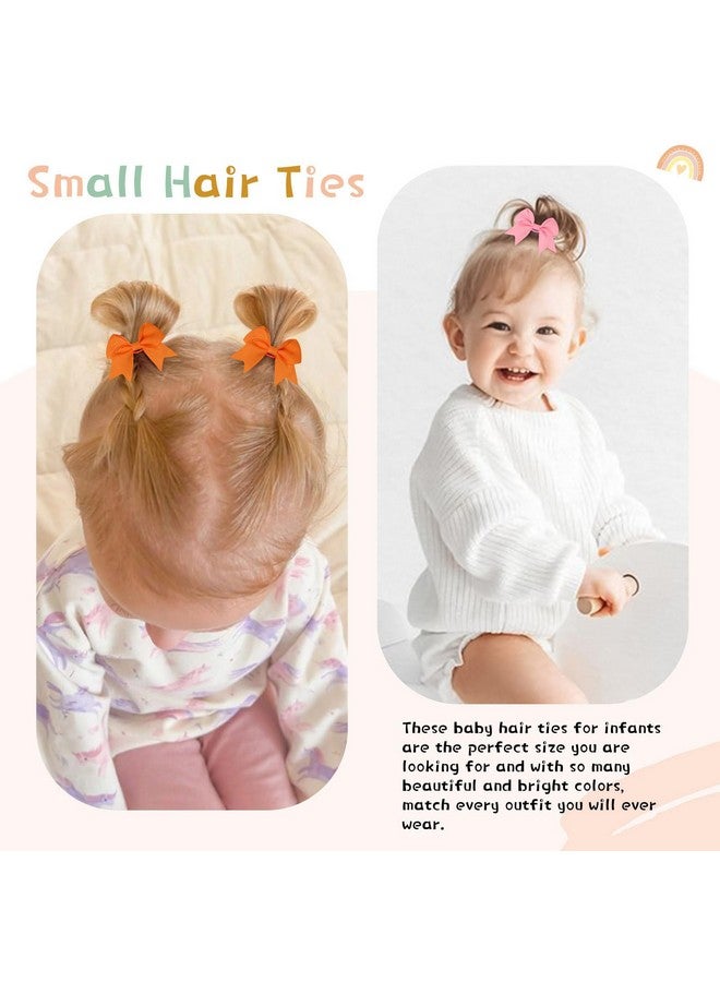 OAOLEER 40PCS 2 Inches Baby Hair Ties, Toddler Hair Ties with Bows, Elastic Ponytail Holders Mini Small For Baby Girls Infants - Image 5