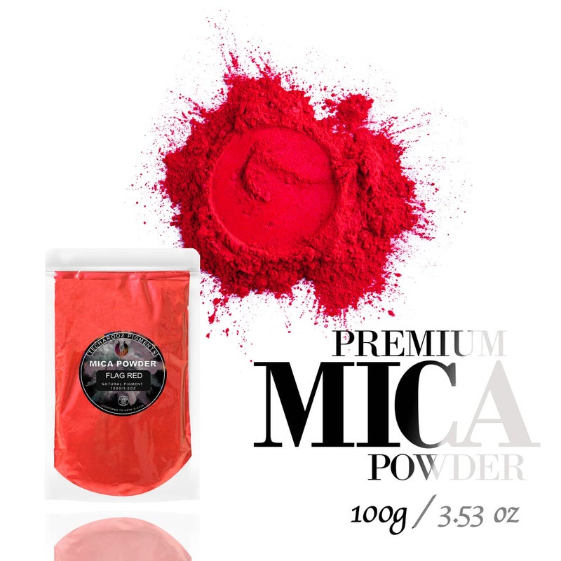 TECHAROOZ Flag Red Mica Powder For Epoxy Resin 100G / 3.5Oz. Sealed Bag - Techarooz 2 Tone Resin Dye Color Pigment Powder For Lip Gloss  Nails  Colorant For Slime Bath Bombs Soap Making & Polymer Clay - Image 2