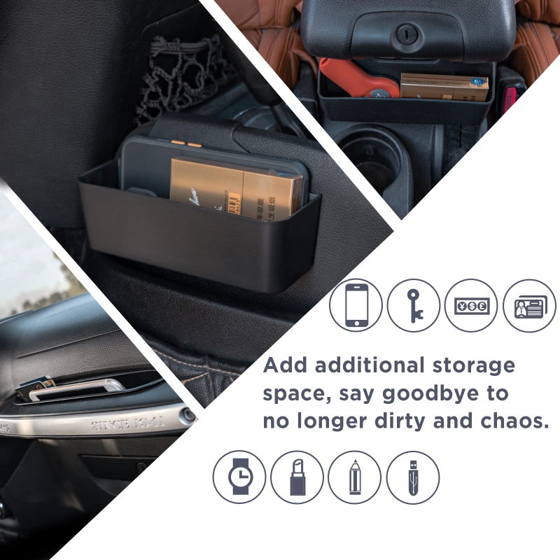 Neepiar 3PCS Gear Shift Console Side Tray Organizer, Center Console Hanging Storage Box, Passenger Side Co-Pilot Organizer Compatible with 2011-2018 Jeep Wrangler JK JKU Interior Accessories - Image 4