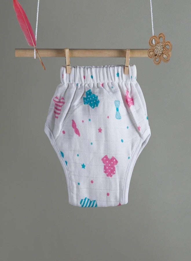 ASJAR Muslin Cotton Baby Diaper | Skin-Friendly Reusable Cloth Diaper for Daily Use | Pack Of 1 | Size : S,M,L | Multicolor (L) - Image 2