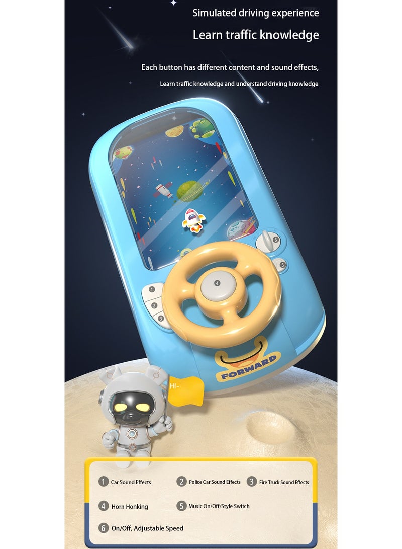 general Steering Wheel Game Toys for Kids Simulated Driving Racing Car Game with Musical Interactive Educational Learning Racing Desktop Game Sensory Toy for Young Children (Spaceship) - Image 2