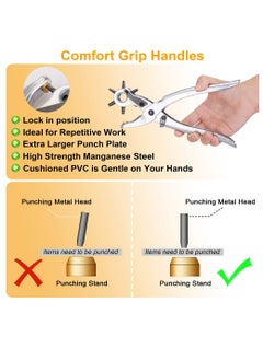 Y&D Leather Hole Punch Set for Belts, Watch Bands, Straps, Dog Collars, Saddles, Shoes, Fabric, DIY Home or Craft Projects, Super Heavy Duty Rotary Puncher, Multi Sizes Maker Tool  - Image 5
