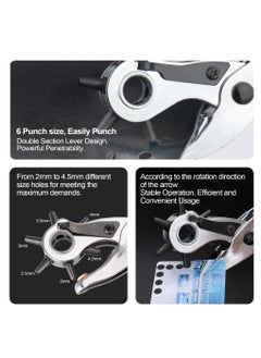 Y&D Leather Hole Punch Set for Belts, Watch Bands, Straps, Dog Collars, Saddles, Shoes, Fabric, DIY Home or Craft Projects, Super Heavy Duty Rotary Puncher, Multi Sizes Maker Tool  - Image 4