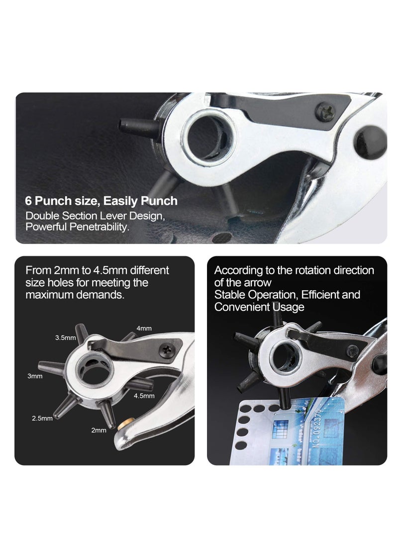 Y&D Leather Hole Punch Set for Belts, Watch Bands, Straps, Dog Collars, Saddles, Shoes, Fabric, DIY Home or Craft Projects, Super Heavy Duty Rotary Puncher, Multi Sizes Maker Tool  - Image 4