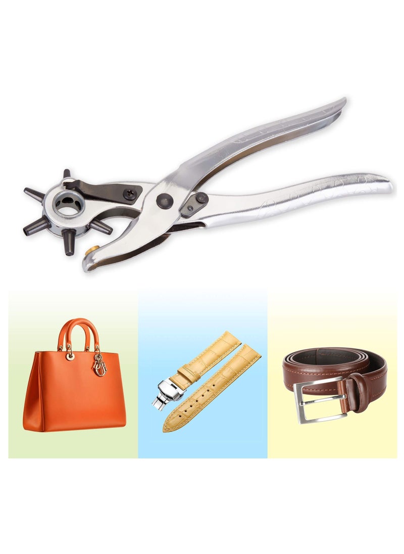 Y&D Leather Hole Punch Set for Belts, Watch Bands, Straps, Dog Collars, Saddles, Shoes, Fabric, DIY Home or Craft Projects, Super Heavy Duty Rotary Puncher, Multi Sizes Maker Tool  - Image 1