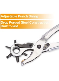 Y&D Leather Hole Punch Set for Belts, Watch Bands, Straps, Dog Collars, Saddles, Shoes, Fabric, DIY Home or Craft Projects, Super Heavy Duty Rotary Puncher, Multi Sizes Maker Tool  - Image 3