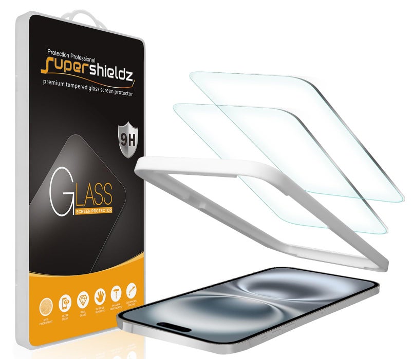 Supershieldz 2 Pack Designed for iPhone 16 PlusiPhone 15 Plus 67 inch Tempered Glass Screen Protector with Easy Installation Tray Anti Scratch Bubble Free - Image 3